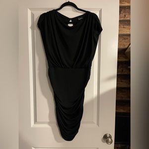 Torrid Boatneck Ruched Mini Dress - Studio Knit Black